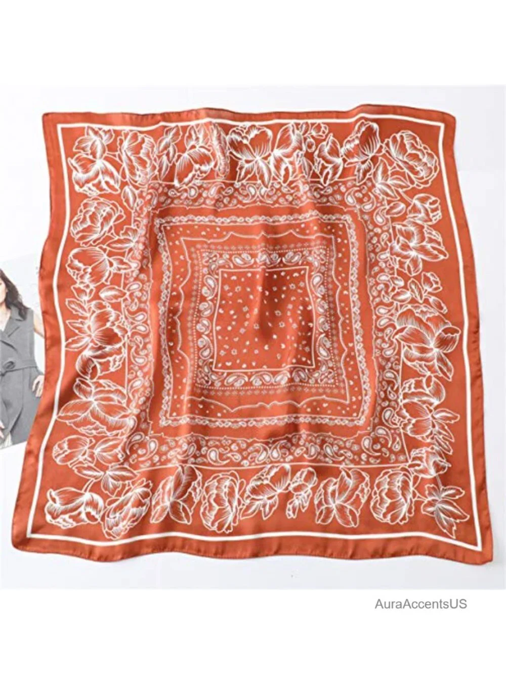 27x27 Satin Hair Scarf Headscarf Neckerchief Polyester